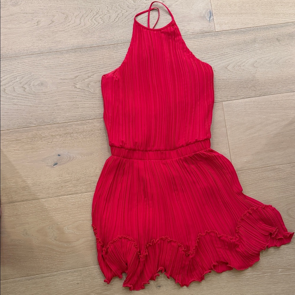 Elegant Red Halter Dress